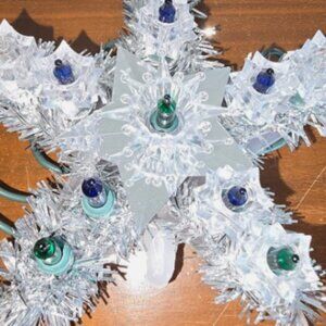 Star Tree Topper with White, Blue and Green Bulbs